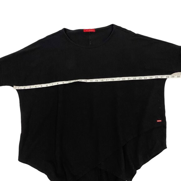 n: PHILANTHROPY Black Asymmetrical Hem Long Sleeve Black Sweatshirt Size XS / S - Picture 7 of 8